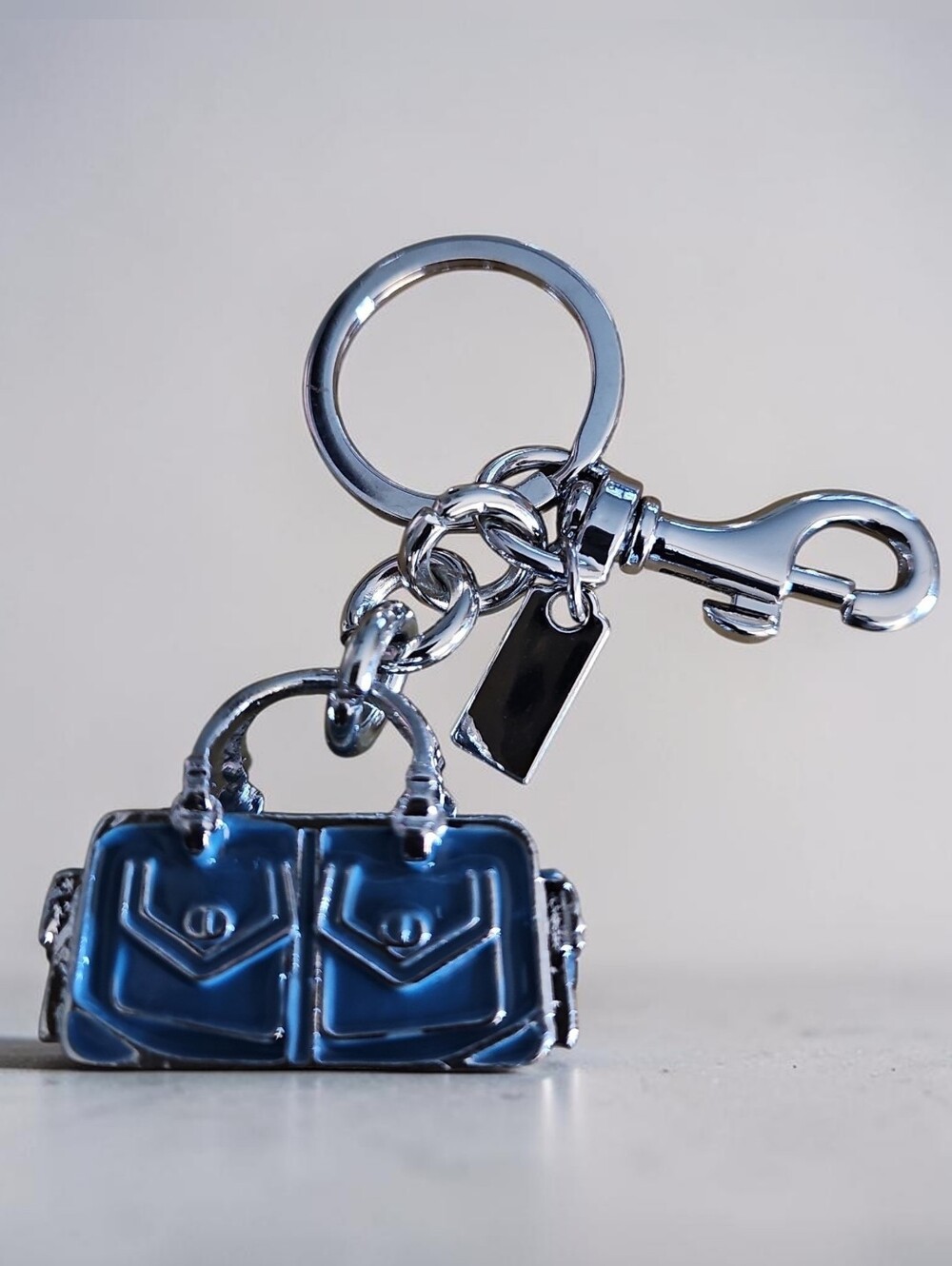 Sassified Boutique Nwt Metallic Blue Handbag Keychain Charm - Bags Accessory